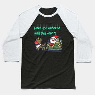 New year illustration of Santa Claus with gifts and reindeer with him Baseball T-Shirt